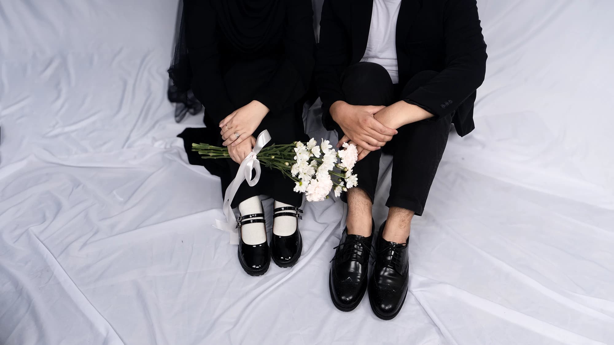 Zahra and Dhafin's shoes shining shine through the lense